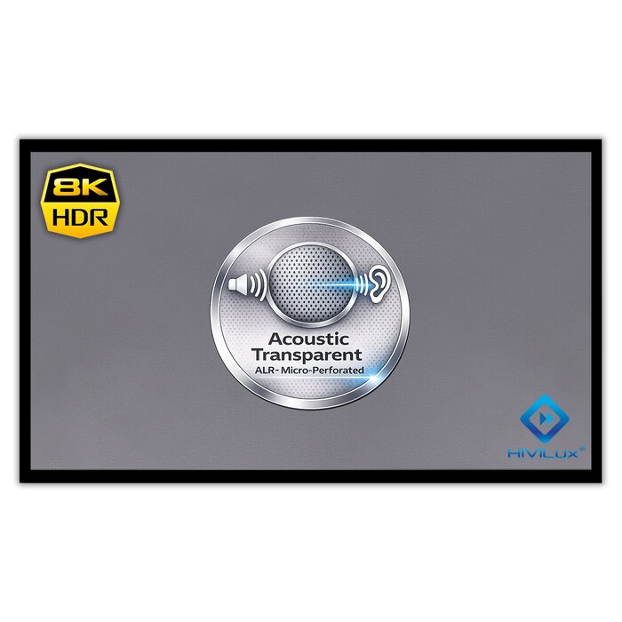 HiViLux HiViLux® ALR Akoestisch  Flueel -Fixed Frame – HiViGrey  5DMP HD R micro perforated - 138" 21:9  323 x 138 cm