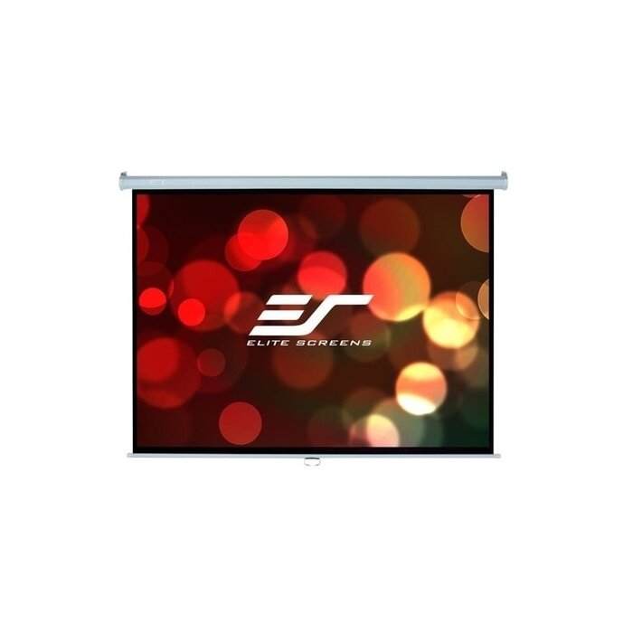 Elite Screens Elite Screens Manual 100 inch Handmatig Projectiescherm 16:9 (222 x 125 cm) – MaxWhite® Doek, Pull-Down Beamerscherm met Witte Behuizing voor Wand- en Plafondmontage (Model M100XWH)