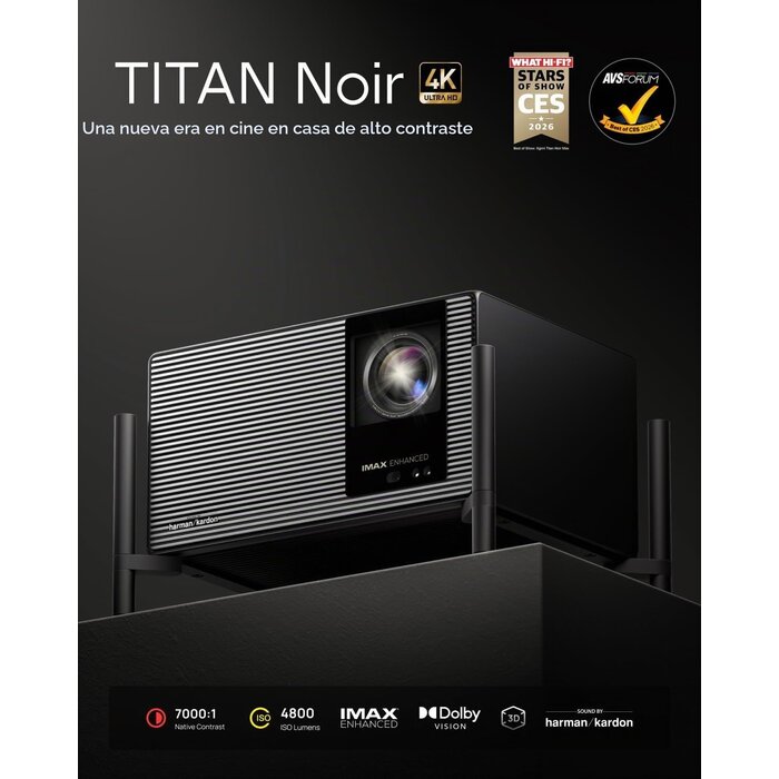 XGIMI XGIMI TITAN Noir – 4K – 4800 ISO lumen – RGB Triple Laser Beamer