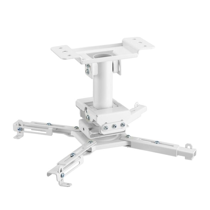 Vivolink Vivolink VLMC350S-W Universele Beamer Plafondbeugel – Vaste Hoogte 25,5 cm – 360° Draaibaar – Max. 35 kg – Wit