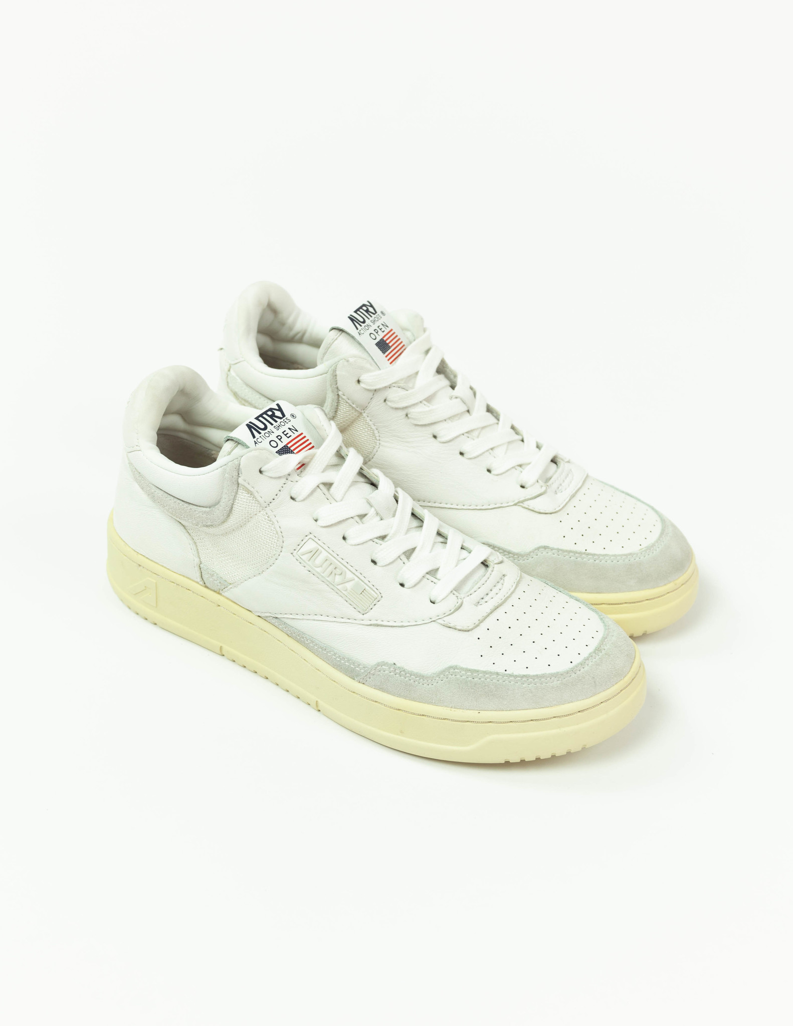 Autry Action Shoes Autry Mid Open All White -