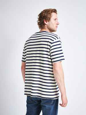 Nudie Jeans Uno Breton Stripe Offwhite/Navy