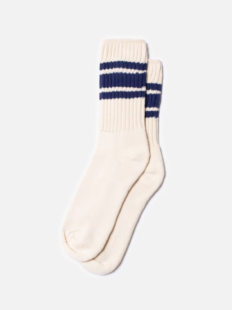 Nudie Jeans Vintage Sport Socks Off White