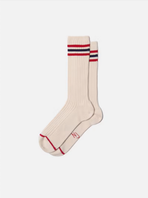 Nudie Jeans Copy of Nudie Jeans Tennis Socks Stripe OffWhite Black