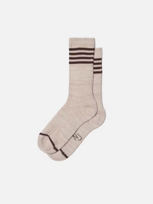 Nudie Jeans Tennis Socks Stripe Beige