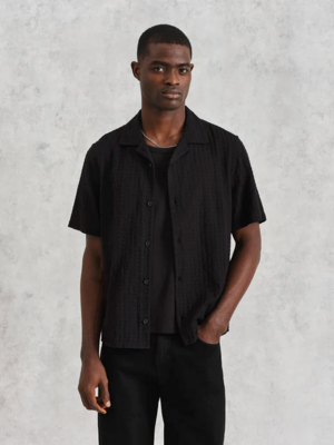 Wax London Wax London Didcot Shirt Texture Black