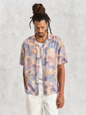 Wax London Didcot Shirt Botanic Blue/Pink