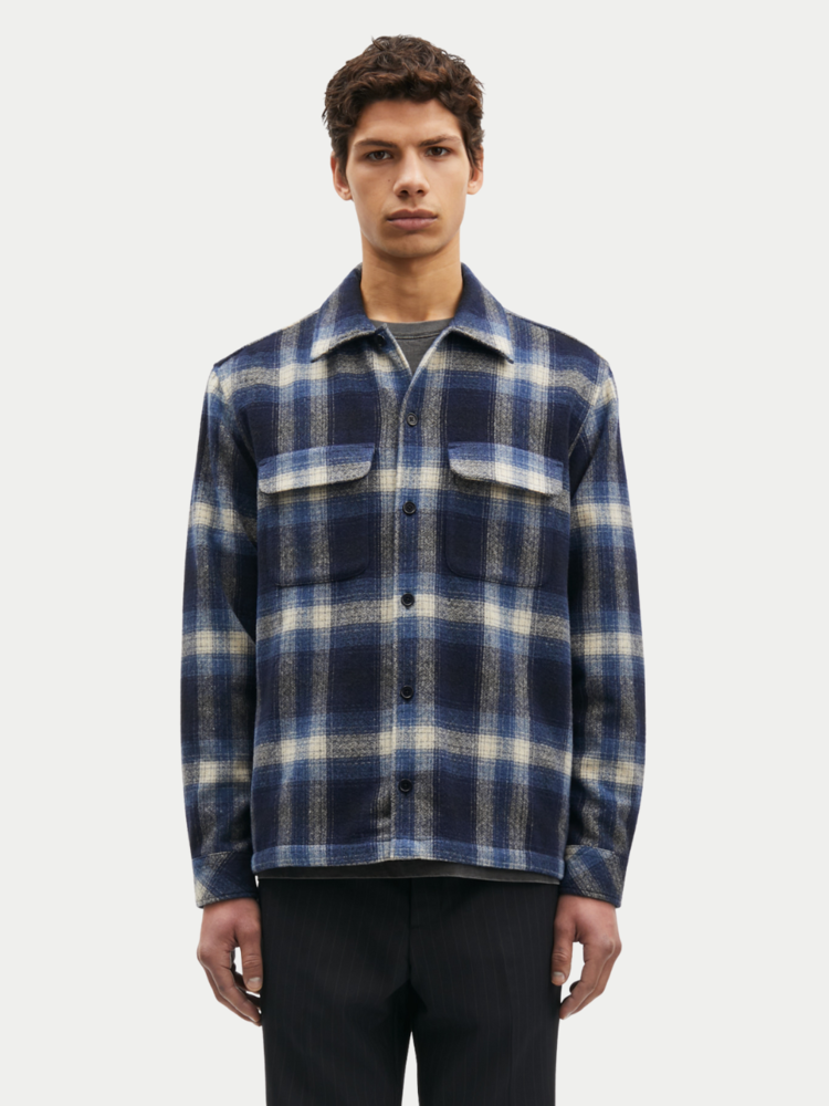 Samsøe Samsøe Sacastor X H Overshirt True Navy Checkered