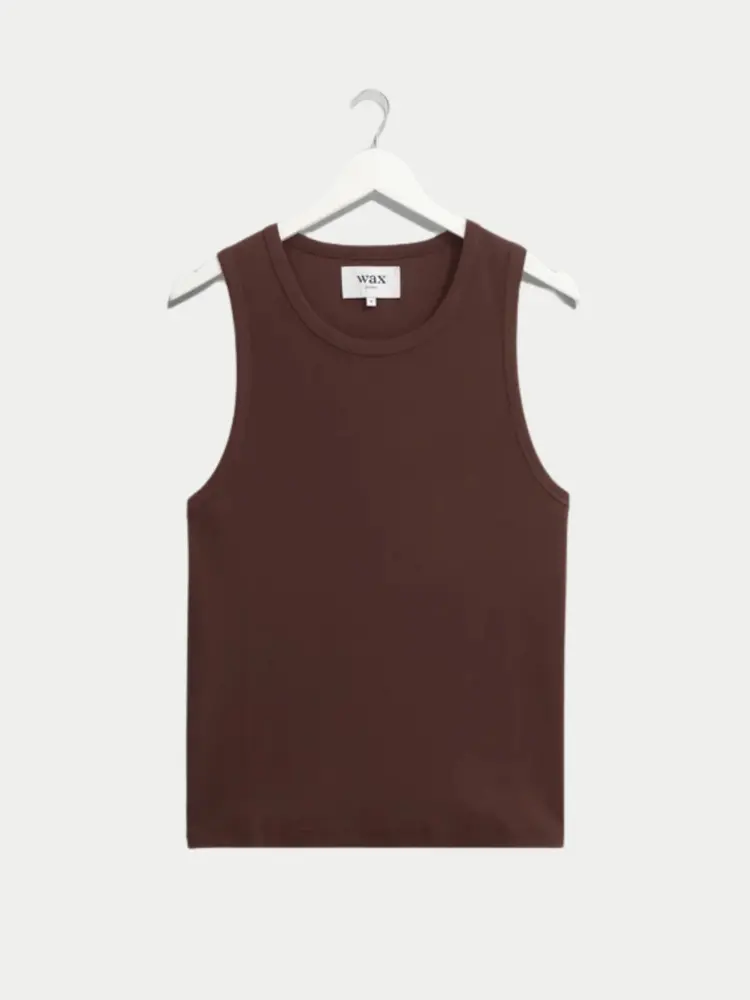 Wax London Montague Vest Rib Brown