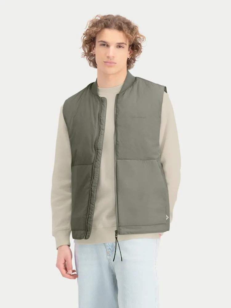 Law Of The Sea Santorini Nylon Crunch Bodywarmer Olive