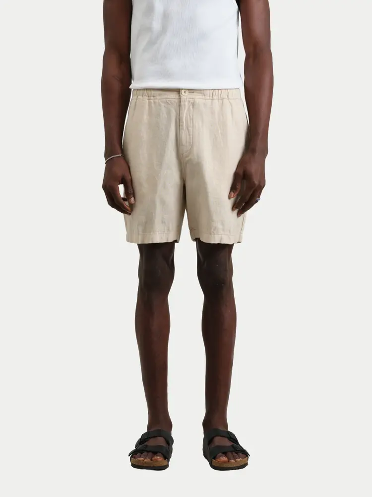 Wax London Kurt Washed Linen Shorts Beige