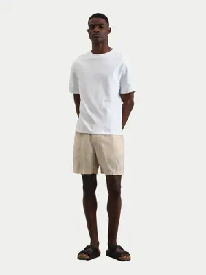 Wax London Kurt Washed Linen Shorts Beige