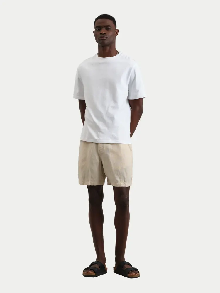 Wax London Kurt Washed Linen Shorts Beige