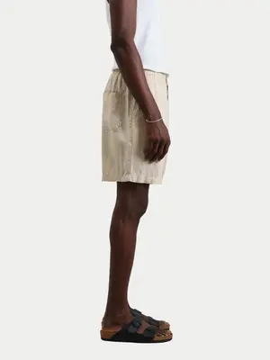 Wax London Kurt Washed Linen Shorts Beige