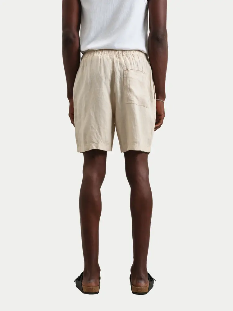 Wax London Kurt Washed Linen Shorts Beige
