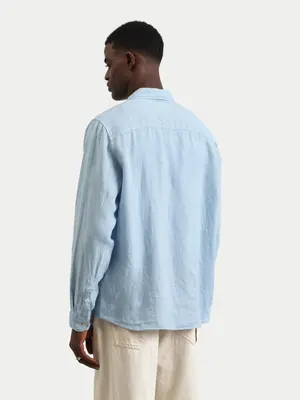 Wax London Rove Linen Shirt Light Blue