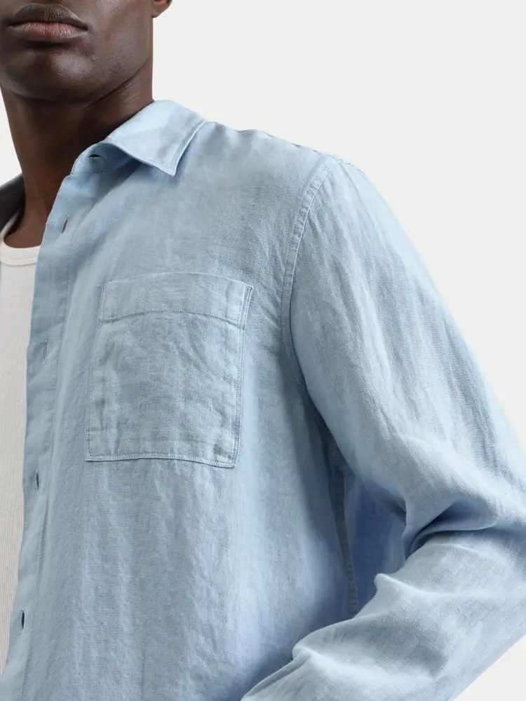 Wax London Rove Linen Shirt Light Blue