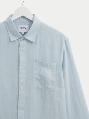 Wax London Rove Linen Shirt Light Blue