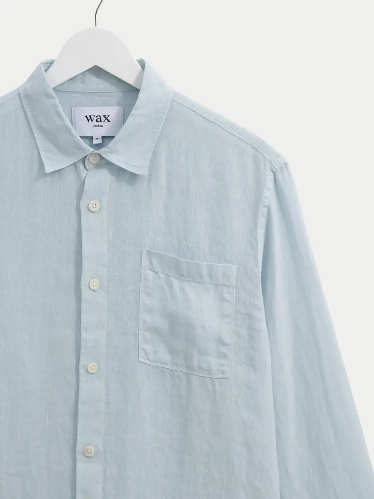 Wax London Rove Linen Shirt Light Blue