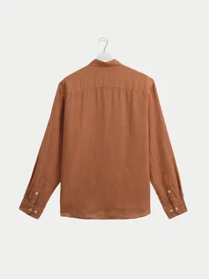 Wax London Rove Linen Shirt Light Brown