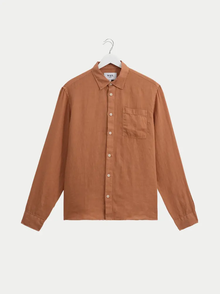 Wax London Rove Linen Shirt Light Brown