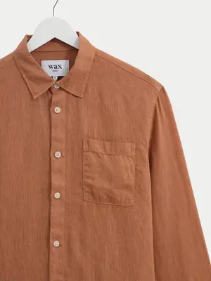 Wax London Rove Linen Shirt Light Brown