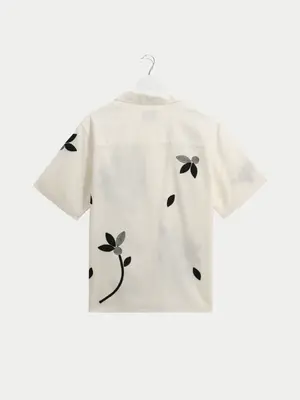 Wax London Didcot Shirt Bloom Applique Ecru Black