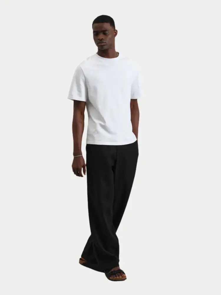 Wax London Glencoe Washed Linen Trouser Black
