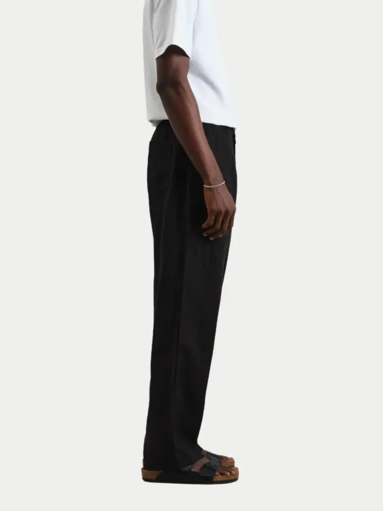 Wax London Glencoe Washed Linen Trouser Black
