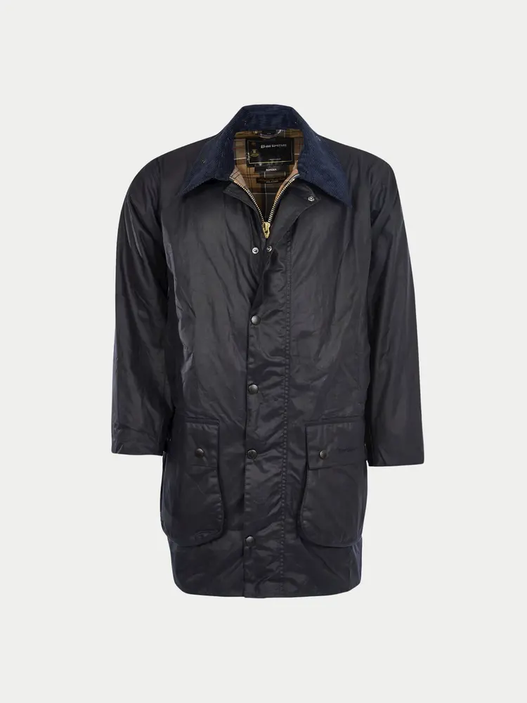 Barbour Border® Waxed Jacket Navy