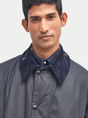 Barbour Border® Waxed Jacket Navy