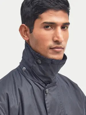 Barbour Border® Waxed Jacket Navy