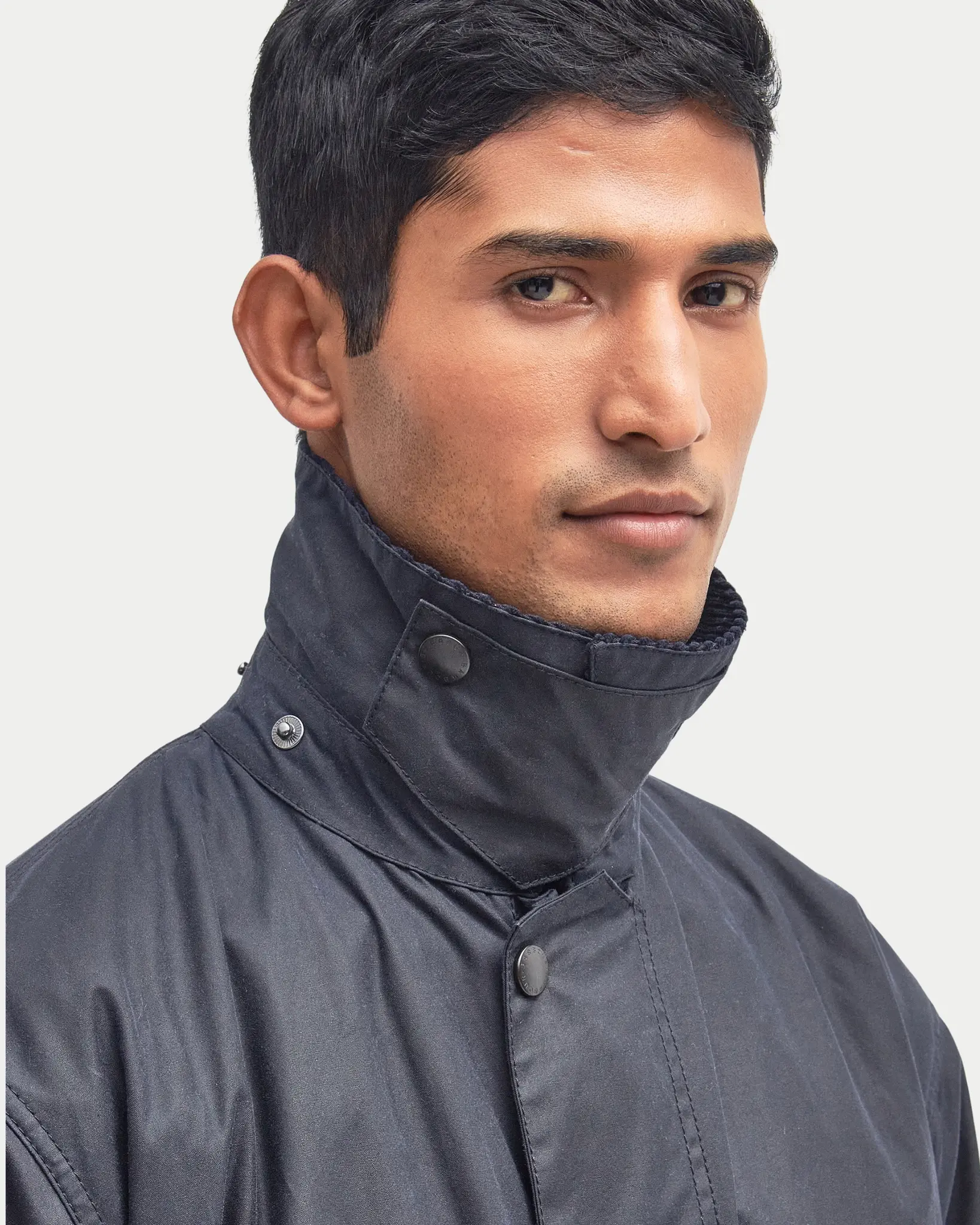 ジャケット・アウター Barbour BORDER WAX JACKET NAVY 34 Barbour Border Wax Jacket Navy | Cultizm
