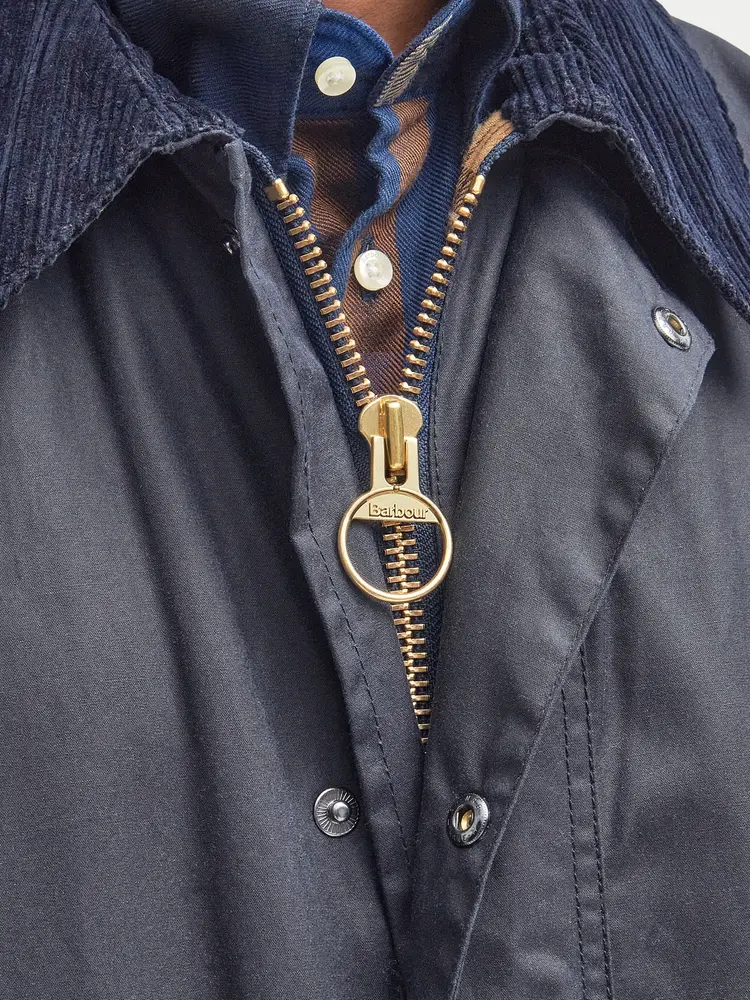 Barbour Border® Waxed Jacket Navy