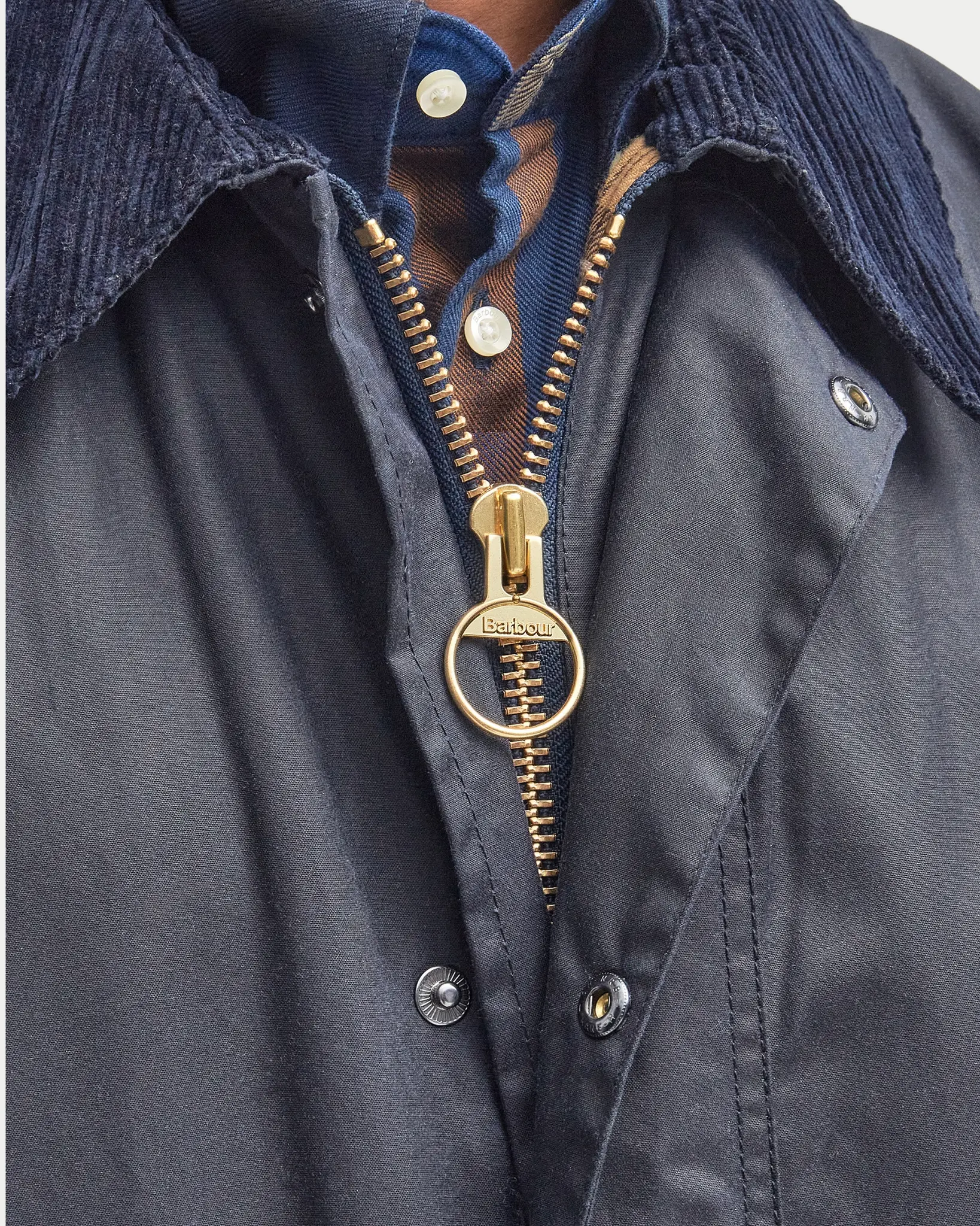 ジャケット・アウター Barbour BORDER WAX JACKET NAVY 34 Barbour Border Wax Jacket Navy | Cultizm