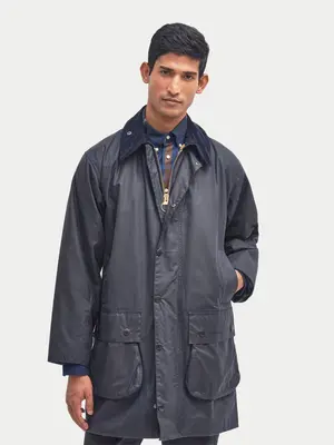 Barbour Border® Waxed Jacket Navy