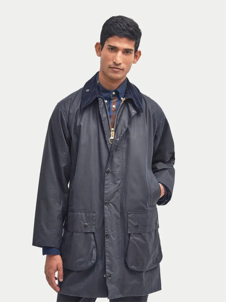Barbour Border® Waxed Jacket Navy