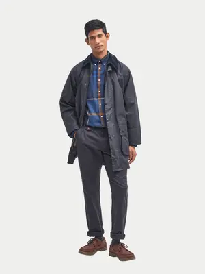 Barbour Border® Waxed Jacket Navy