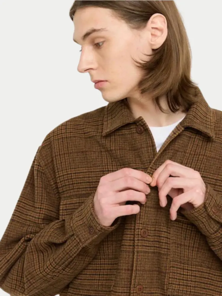Castart Imperata Overshirt Brown Checkered