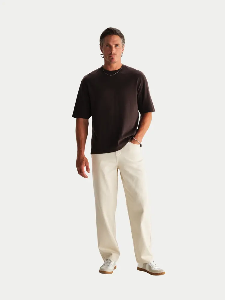 Wax London Milton Tee Emorised Cotton Dark Brown