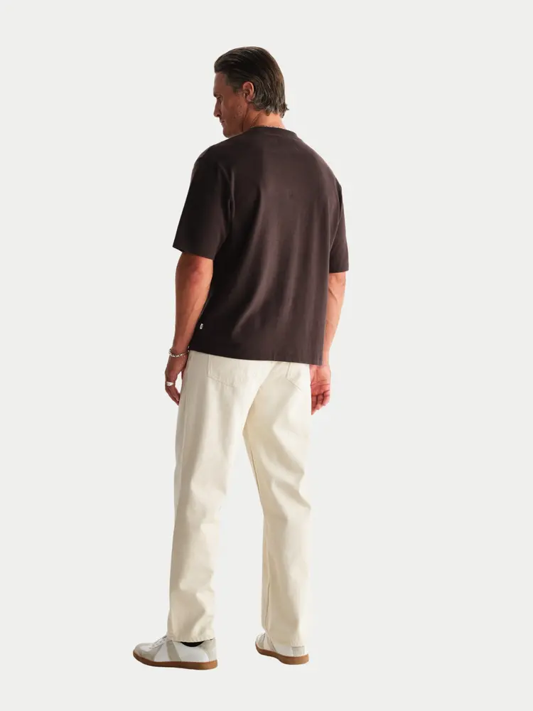 Wax London Milton Tee Emorised Cotton Dark Brown