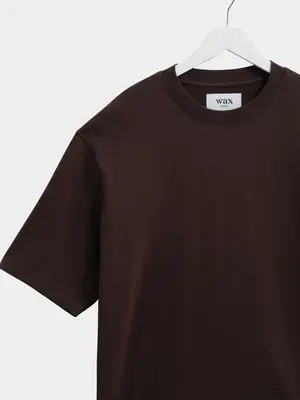 Wax London Milton Tee Emorised Cotton Dark Brown