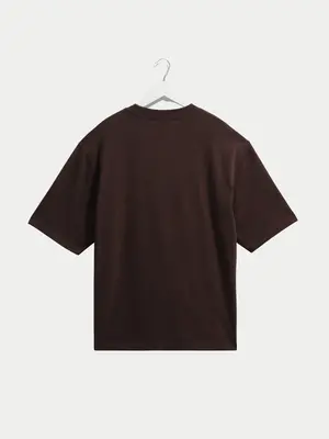 Wax London Milton Tee Emorised Cotton Dark Brown
