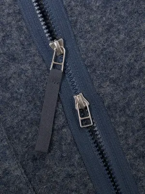 Universal Works Zip Liner Jacket Wool Fleece Slate Blue