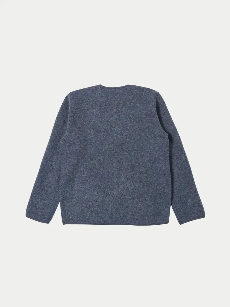 Universal Works Zip Liner Jacket Wool Fleece Slate Blue