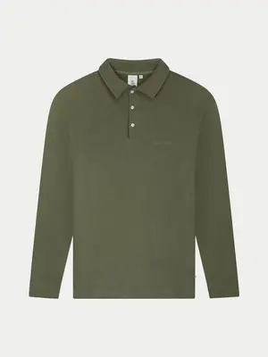 Law Of The Sea Erato Long Sleeve Sweat Polo Tea Leaf