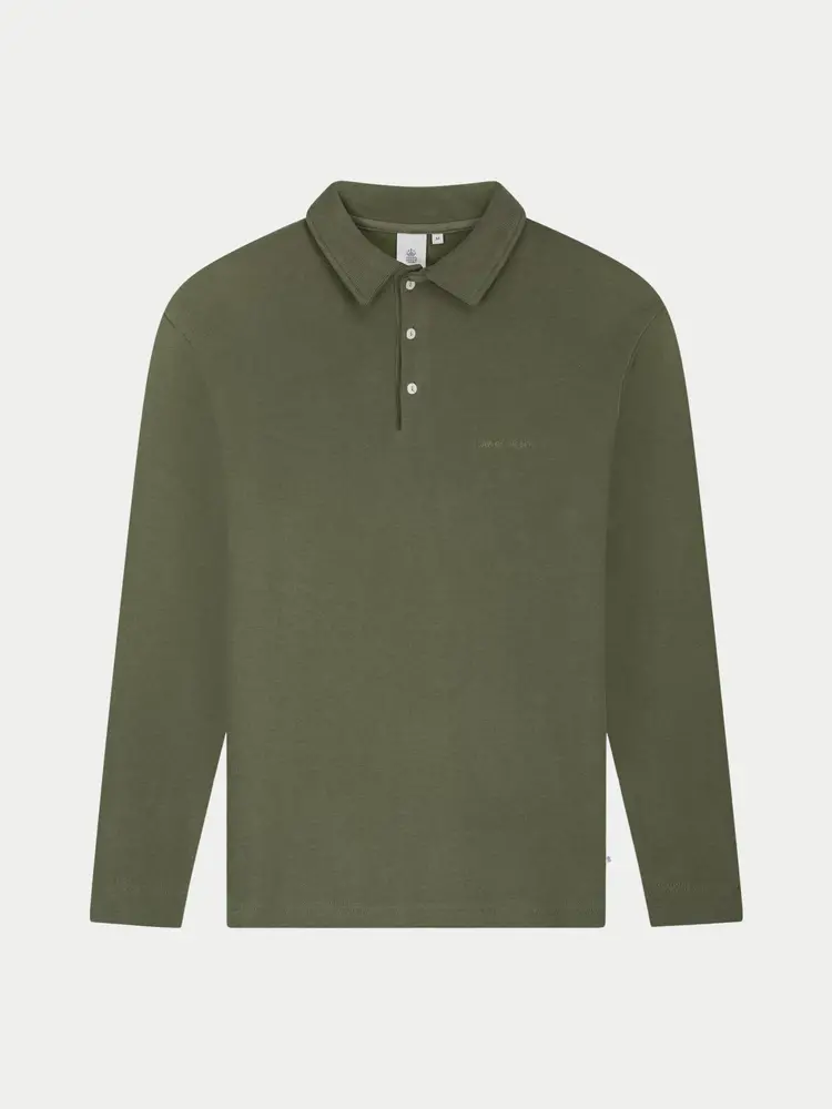 Law Of The Sea Erato Long Sleeve Sweat Polo Tea Leaf