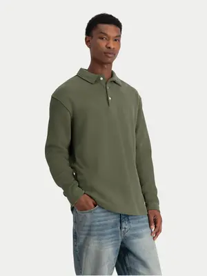 Law Of The Sea Erato Long Sleeve Sweat Polo Tea Leaf