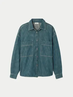 American Vintage Ydopark Shirt Green Washed Denim