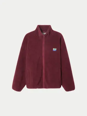 American Vintage Hoktown Fleece Jacket Washed Burgundy